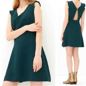 Sandro Paris mini a-line dark green dress L-Xl